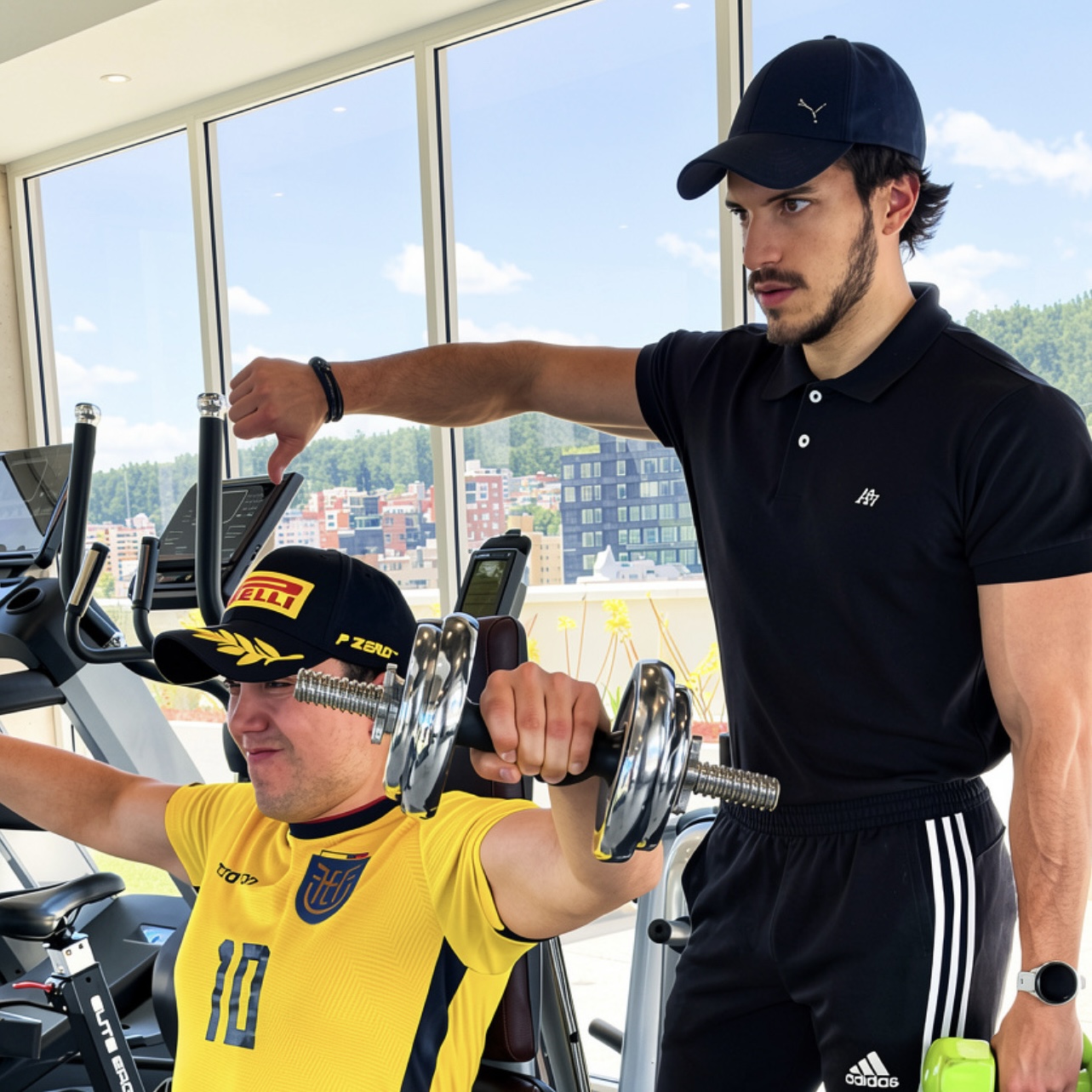 Alejo entrenando a una clienta